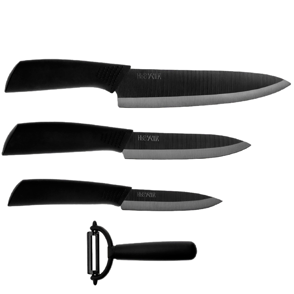 Набор керамических ножей HuoHou HU0010 Nano Ceramic Knife Черный 