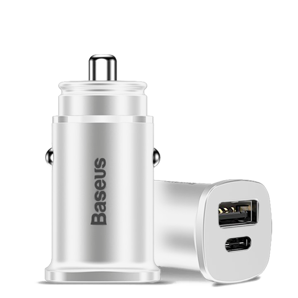 Автомобильное зарядное устройство Baseus PPS 30W A+C Белое 