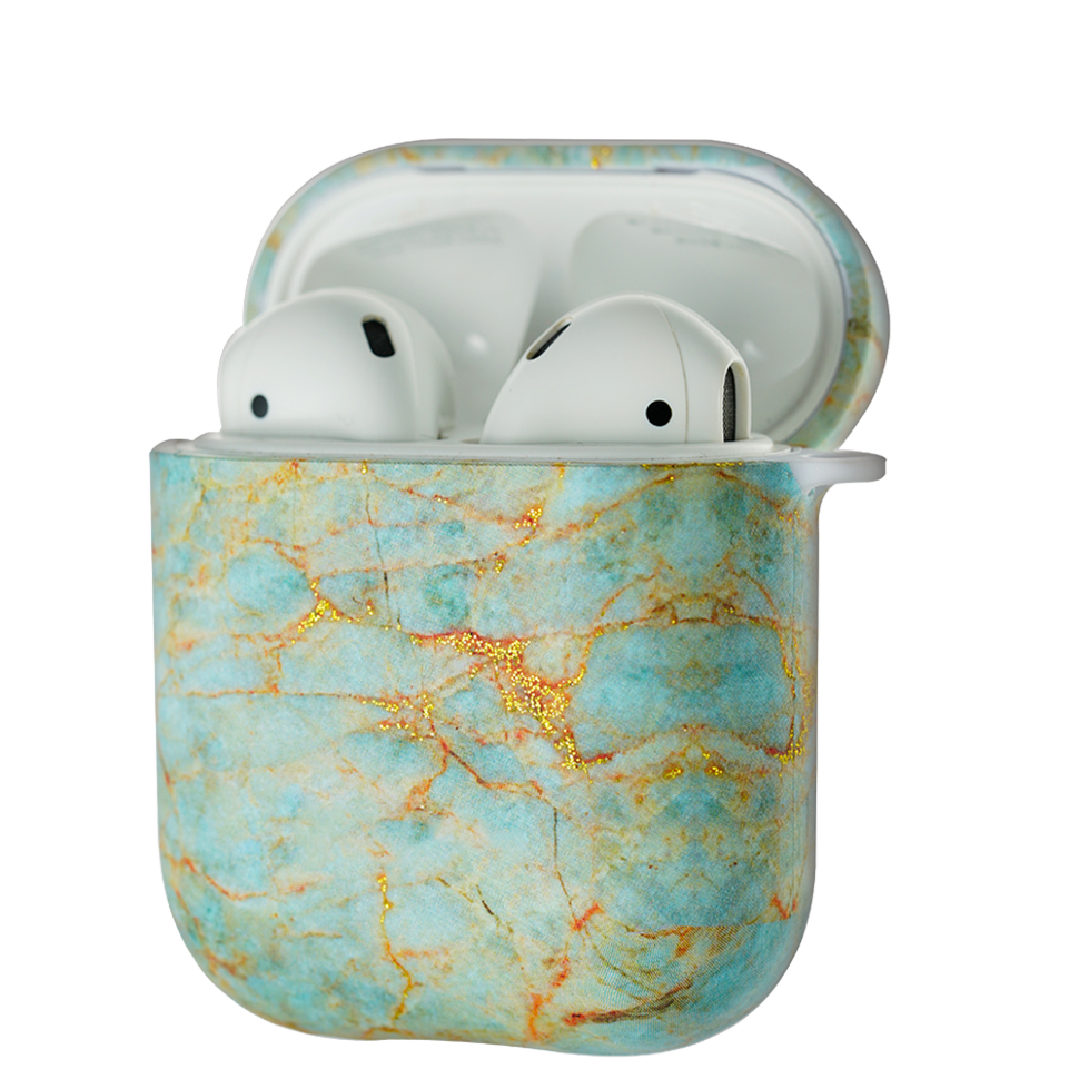 Чехол PQY Marble для Apple AirPods Зелёный 