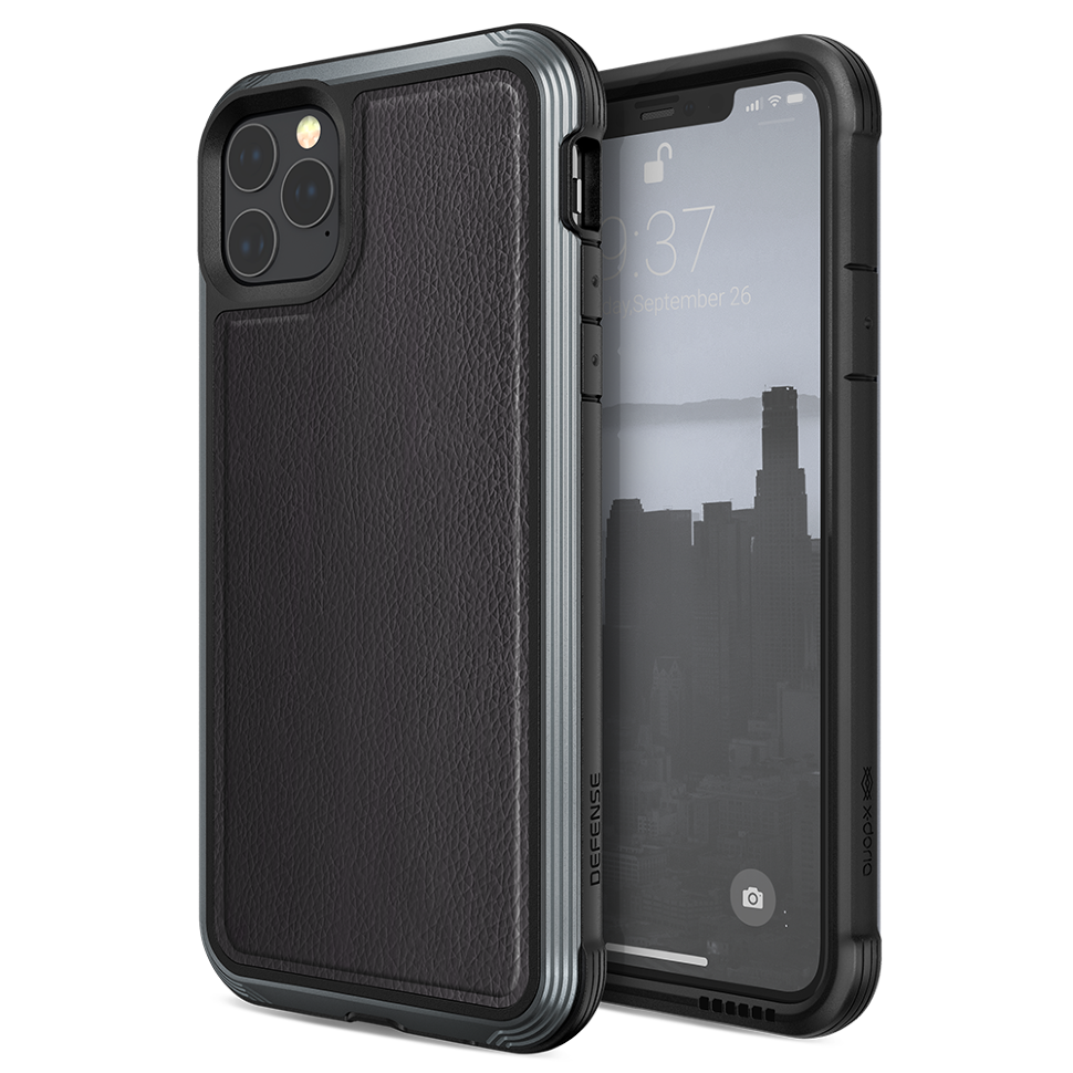 Чехол X-Doria Defense Lux для iPhone 11 Pro Max Чёрная кожа 