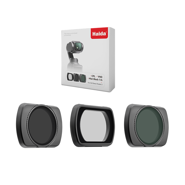 

Комплект светофильтров Haida NanoPro Magnetic Filter Kit для DJI Osmo Pocket 3 (CPL,VND, Mist Black 1/4 ) 77824