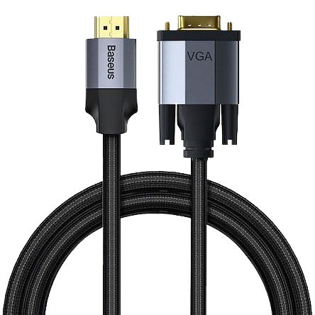 Кабель Baseus Enjoyment HD - VGA 2м Тёмный серый 