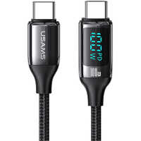 Артикул: 36638. Кабель Usams US-SJ558 Type-C 100W 2м Чёрный