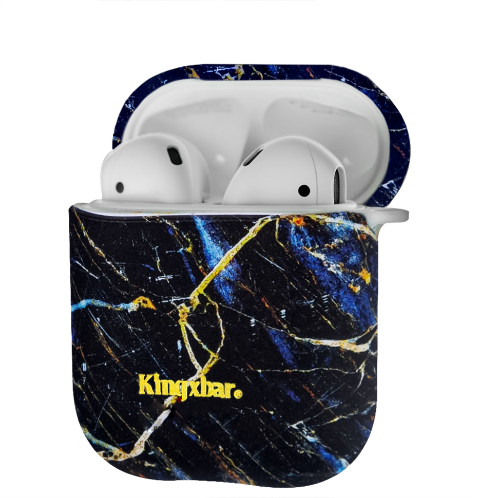 Чехол PQY Marble для Apple AirPods Синий 
