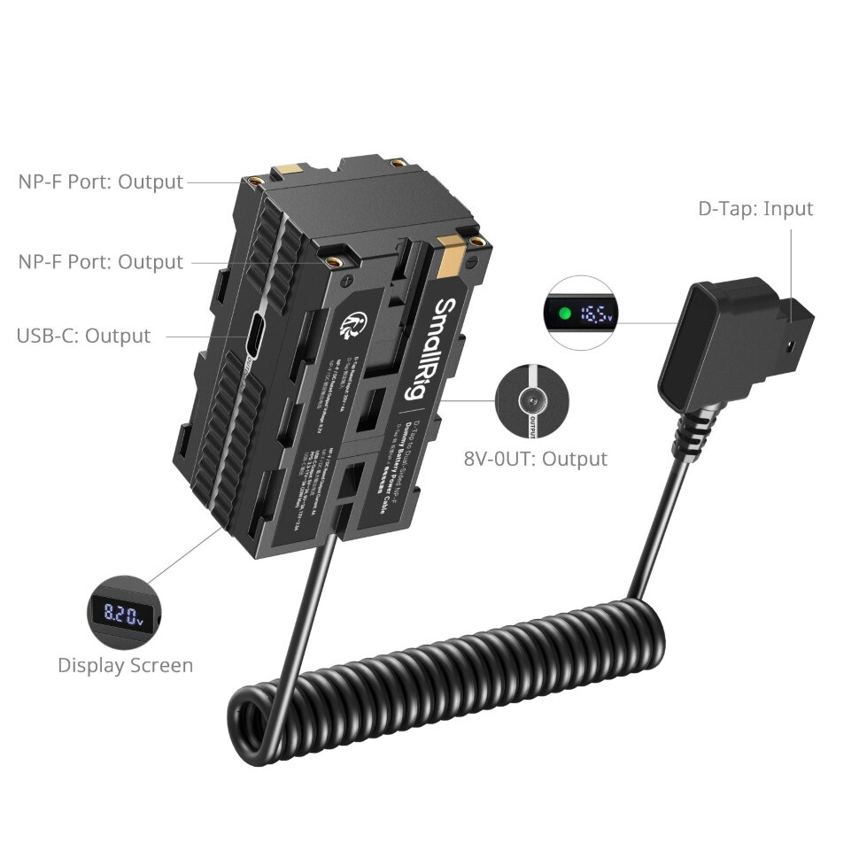 

Адаптер питания SmallRig 4884 Dual-Sided NP-F - D-Tap