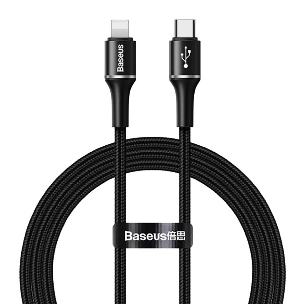 Кабель Baseus halo Type-C -Lightning PD 18W 1m Чёрный 