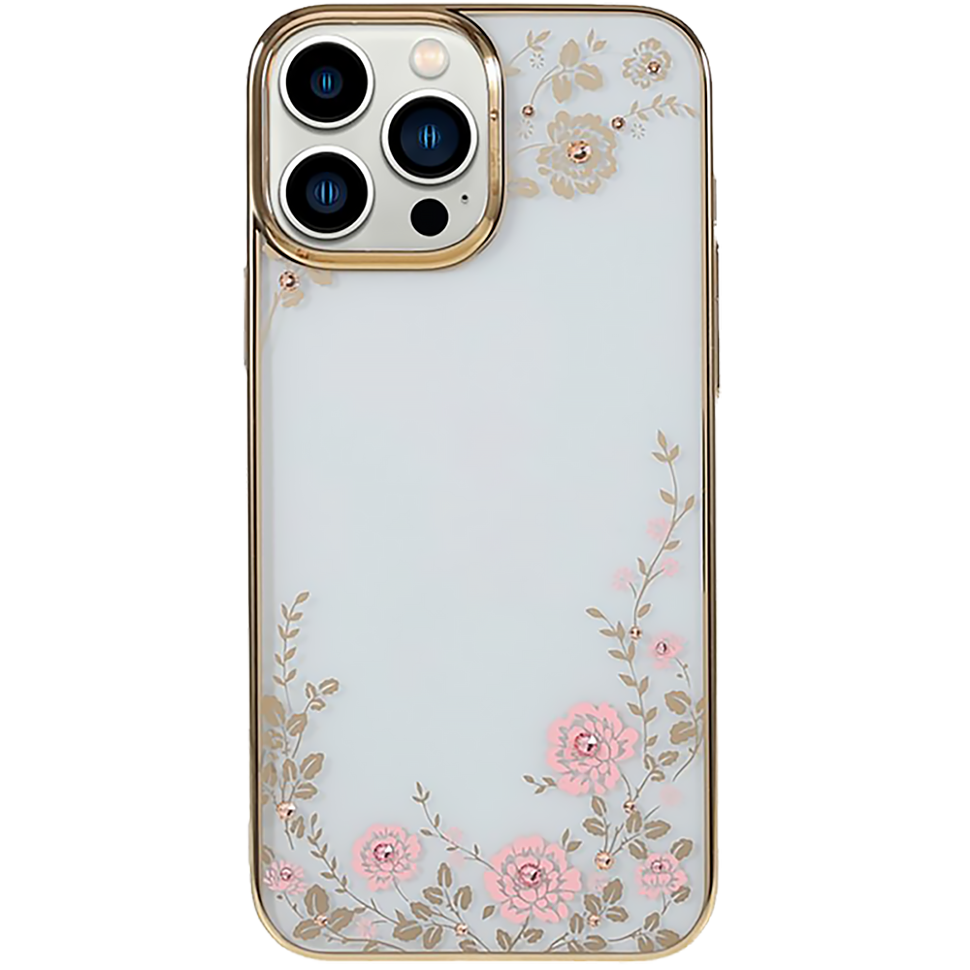 Чехол PQY Flora для iPhone 13 Pro Max Розовое золото 