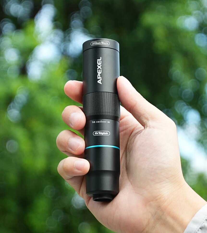 Комплект объективов Apexel TeleMacro Pro 10X для смартфона 5090₽