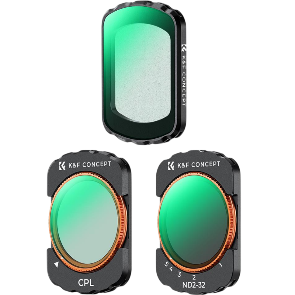 Комплект светофильтров K&amp;F Concept CPL + Black Mist 1/4 + ND2-32 для DJI Osmo Pocket 3/4 (3шт) 