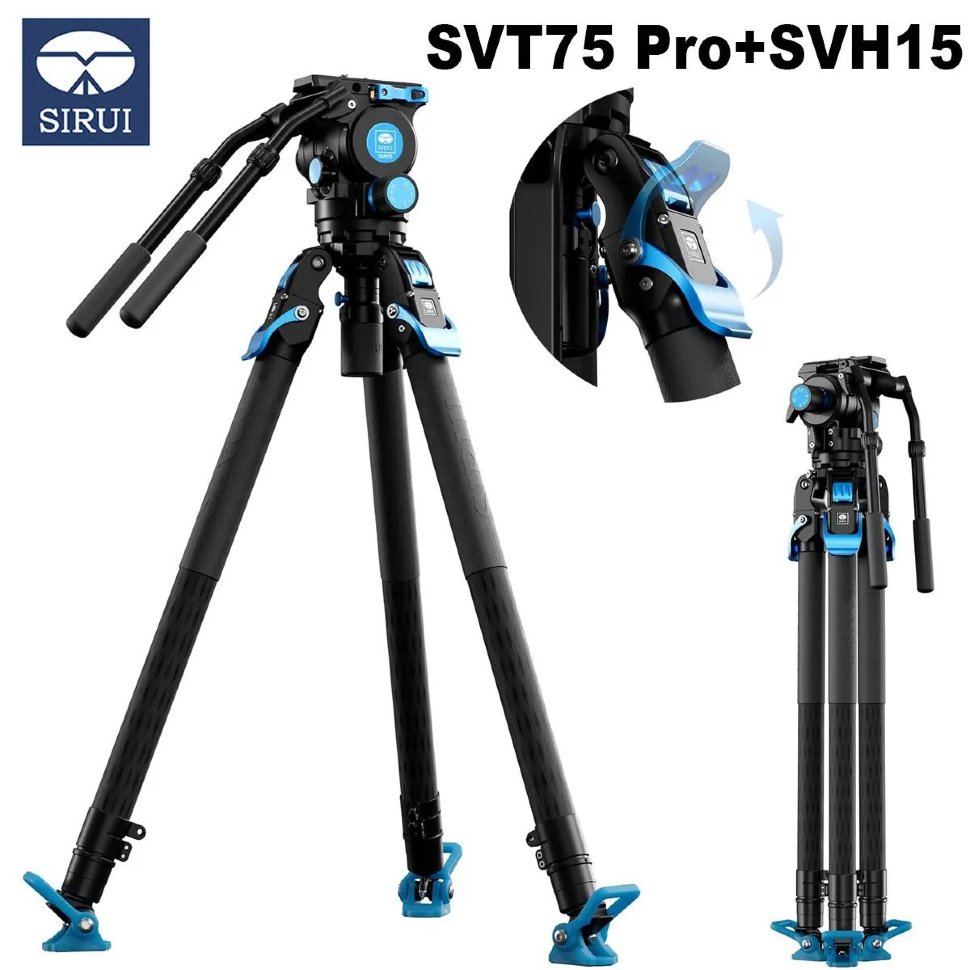 

Штатив Sirui SVT75 Pro с головой SVH15 SVT75 Pro+SVH15