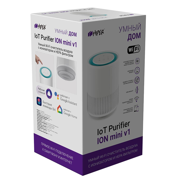 

Очиститель воздуха HIPER Iot Purifier ION mini v1 RU HI-PIONM01