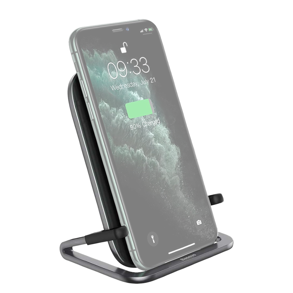 Беспроводная зарядка Baseus Rib Horizontal and Vertical Holder 15W Чёрная 
