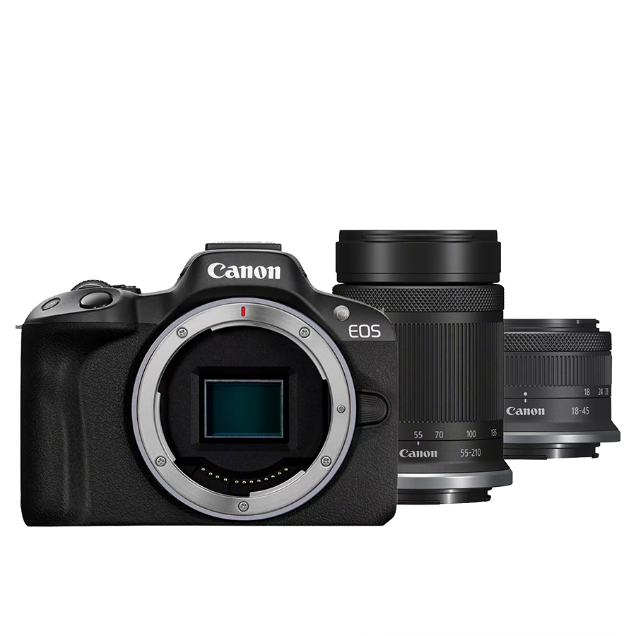 Беззеркальная камера Canon EOS R50 Kit Чёрная (18-45 + 55-210 RF) 
