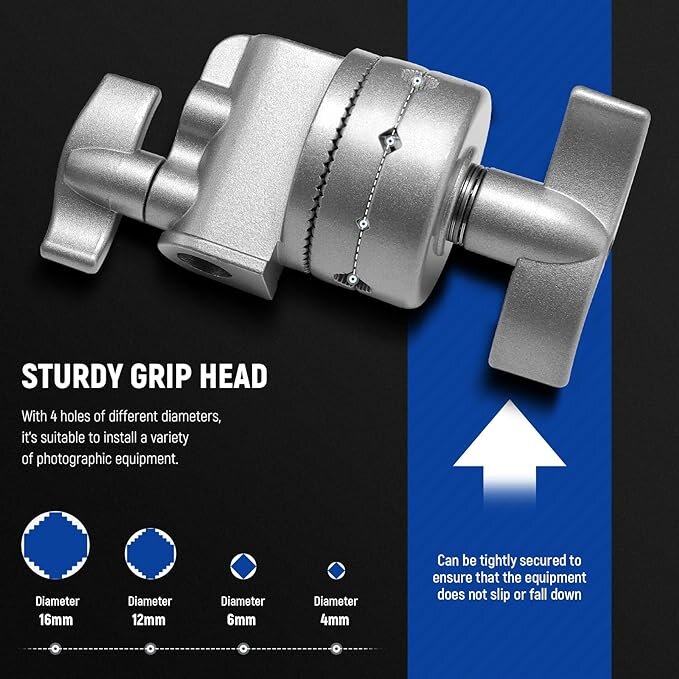 

Зажим Neewer 2.5" GRIP HEAD Серебро 10089719