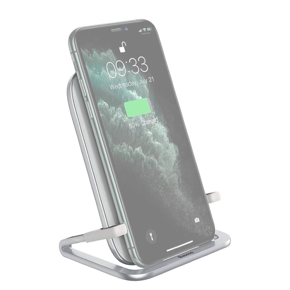 Беспроводная зарядка Baseus Rib Horizontal and Vertical Holder 15W Белая 