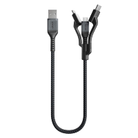 Артикул: 18647. Кабель Nomad Universal 3 in 1 (Type-C/Micro USB/Lightning) 0.3м