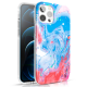 Чехол PQY Watercolour для iPhone 12 Pro Max Синий и Розовый - Изображение 166911
