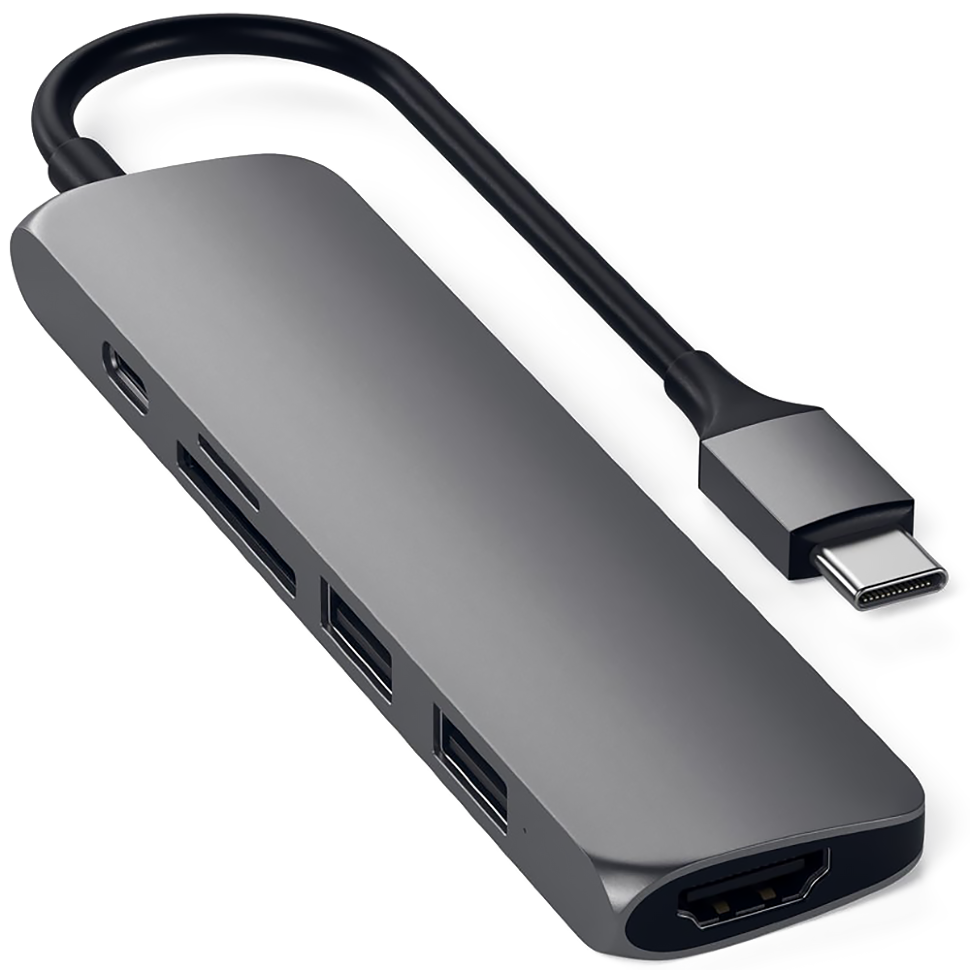 Хаб Satechi Type-C Slim Multiport Adapter V2 Серый 