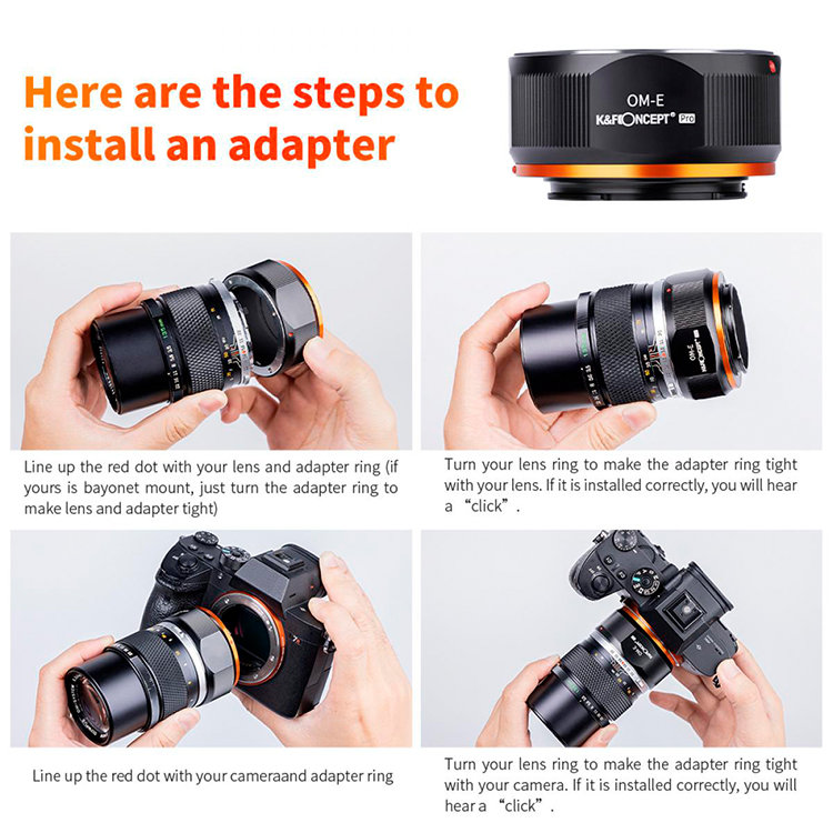 Адаптер KF Concept M16105 объектива OM на камеру E-mount KF06457