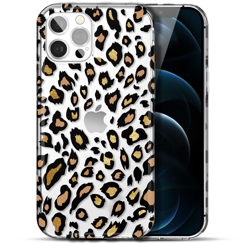 Чехол PQY Glamour для iPhone 12/12 Pro Leopard 