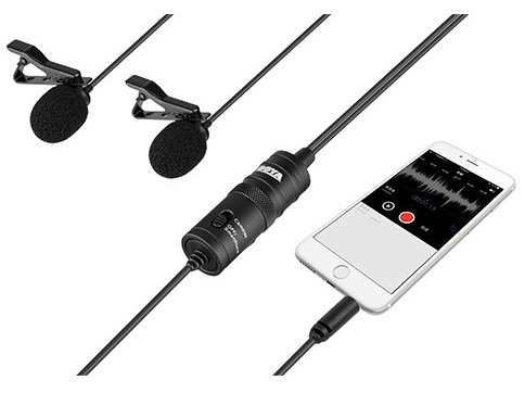 Микрофон петличный двойной BOYA BY-M1DM Стерео