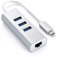 Артикул: 28450. Хаб Satechi Type-C 2-IN-1 USB HUB With Ethernet Серебро