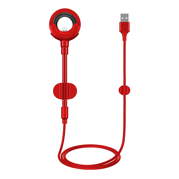 Кабель-держатель Baseus Car Mount USB Cable Lightning to USB Красный 