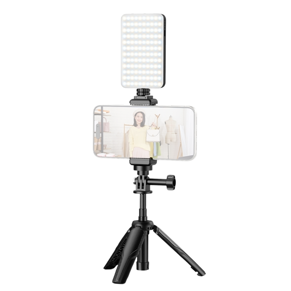 Осветитель с держателем смартфона Apexel JJ077FL Vlog Light Tripod Kit 