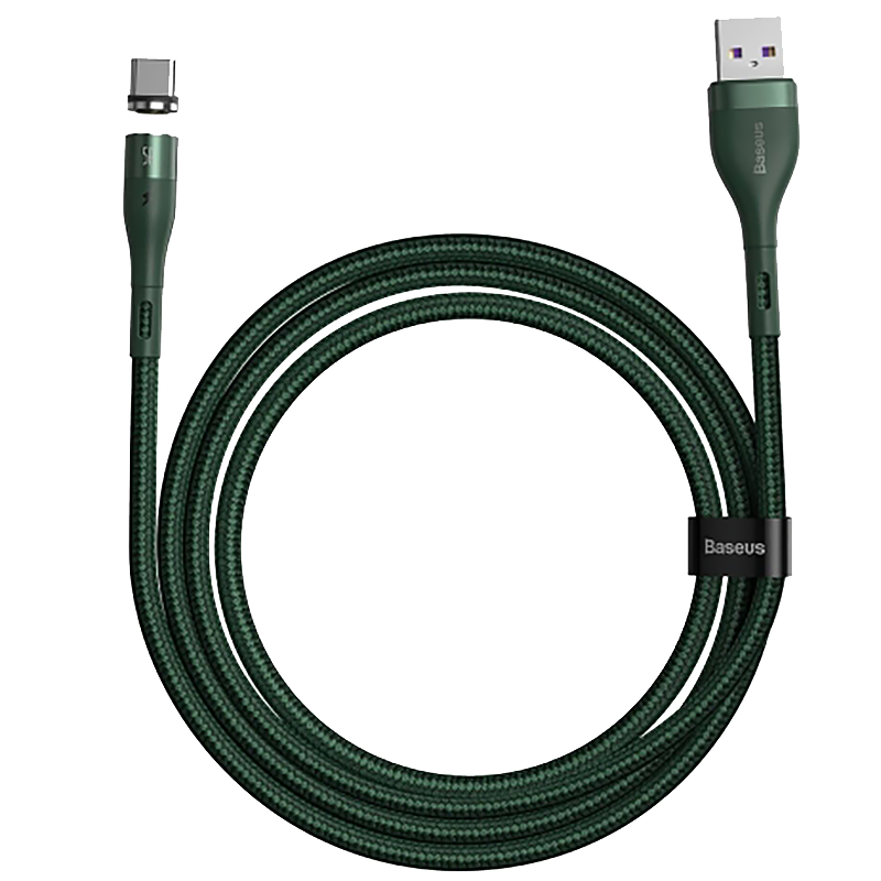 Кабель Baseus Zinc Magnetic USB - Type-C 3A 1м Зеленый 