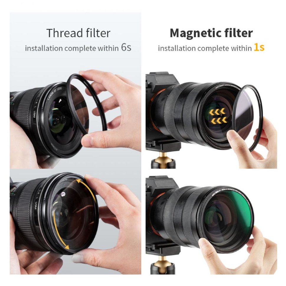 

Светофильтр K&F Concept Nano-X Magnetic Black Mist 1/8 49мм SKU.1834