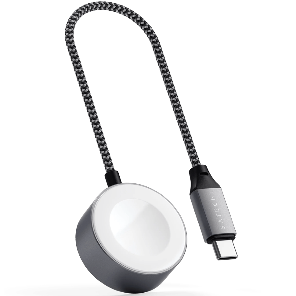 Беспроводная зарядка Satechi USB-C Magnetic Charging Cable для Apple Watch Серая 