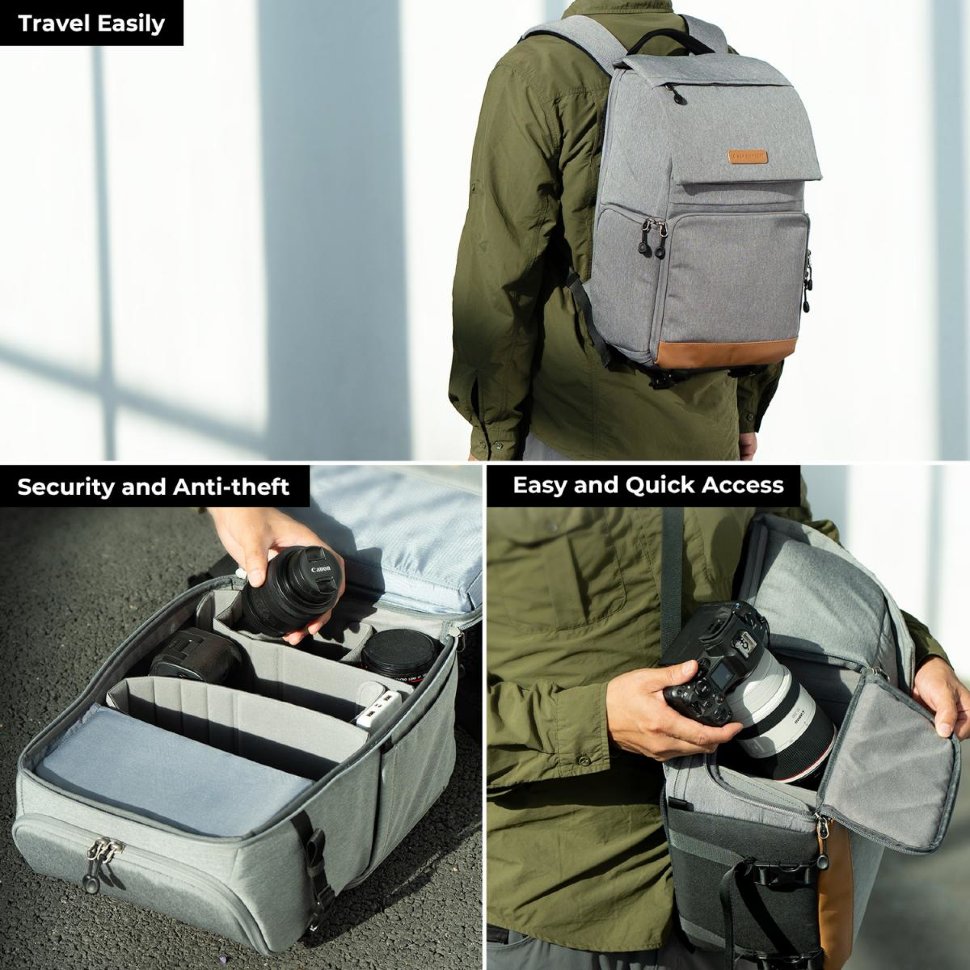 

Рюкзак K&F Concept Nature Wander 22L Серый KF13.104V1