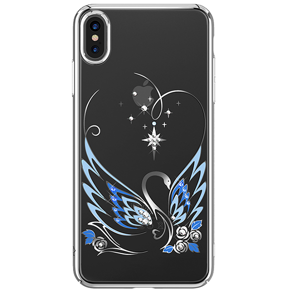 Чехол PQY Swan для iPhone Xs Max Silver Frame 