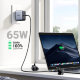 Сетевой адаптер Ugreen CD296 GaN 65W со сменными вилками Серый - Изображение 229155