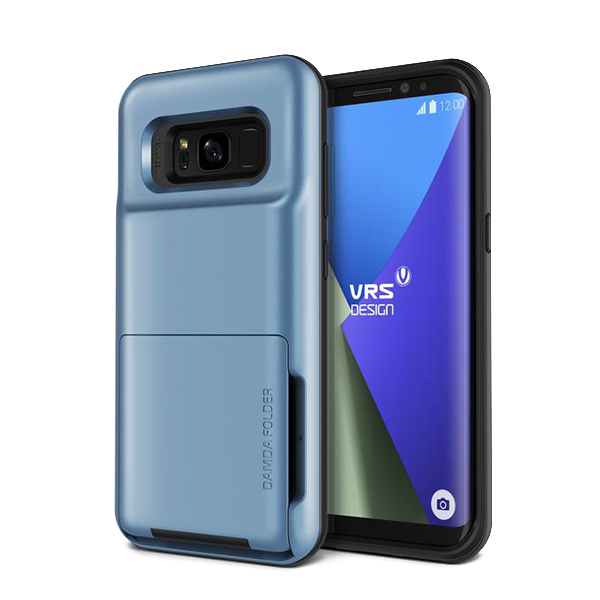 Чехол с отсеком для карт VRS Design Damda Folder для Galaxy S8 Plus Синий 