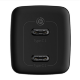 Сетевой адаптер Baseus GaN2 Lite C+C 65W Чёрный - Изображение 162814