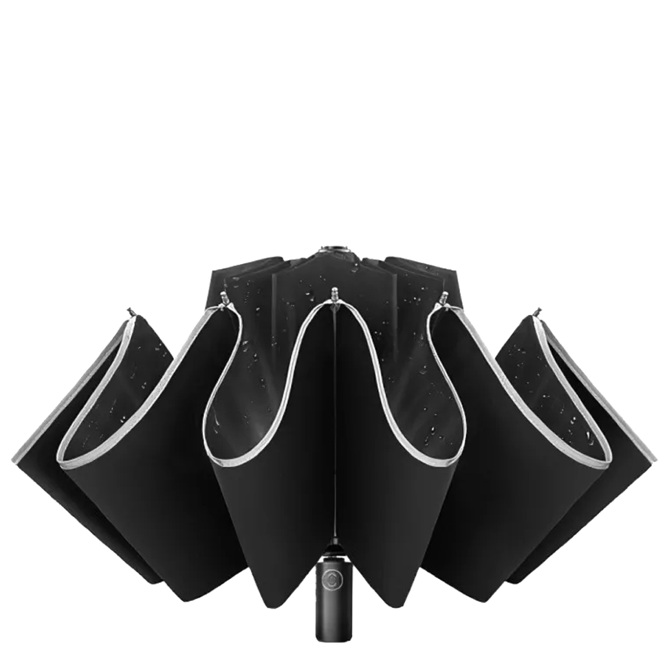 Зонт c фонариком KongGu Reverse Ten Bone Automatic Lighting Umbrella Чёрный 