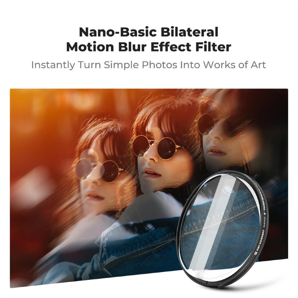 

Светофильтр K&F Concept Nano-B Bilateral Motion Blur 82мм KF01.2827V1