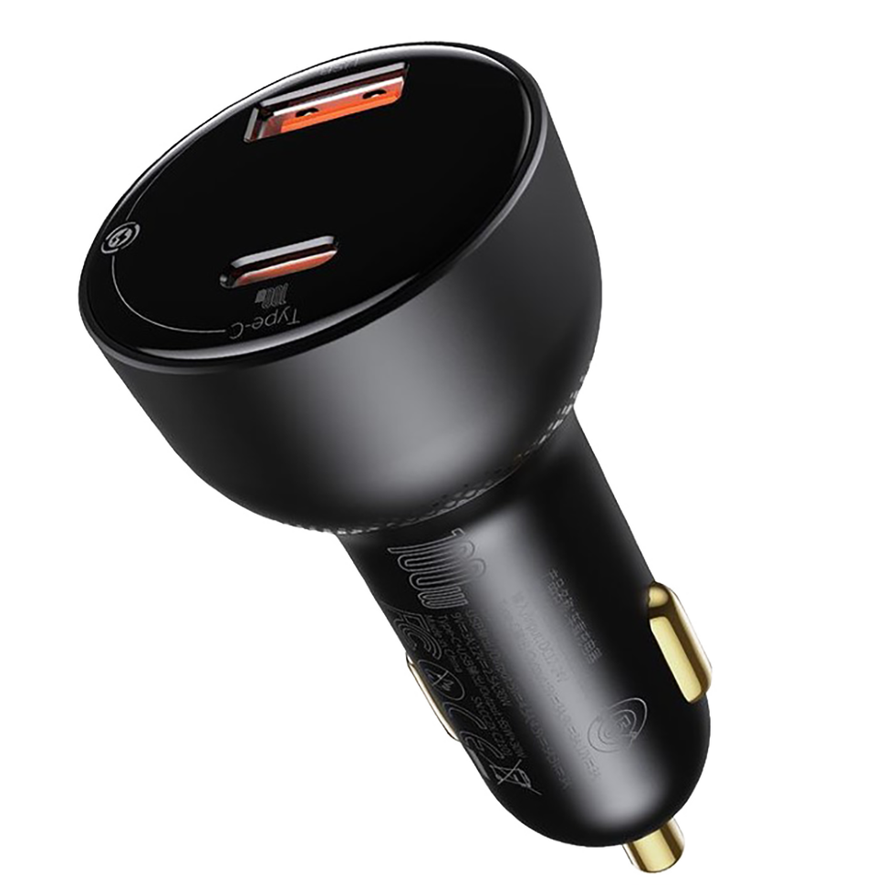 Автомобильное зарядное устройство Baseus Superme PPS Чёрный (+ кабель Type-C 100W 1м) 