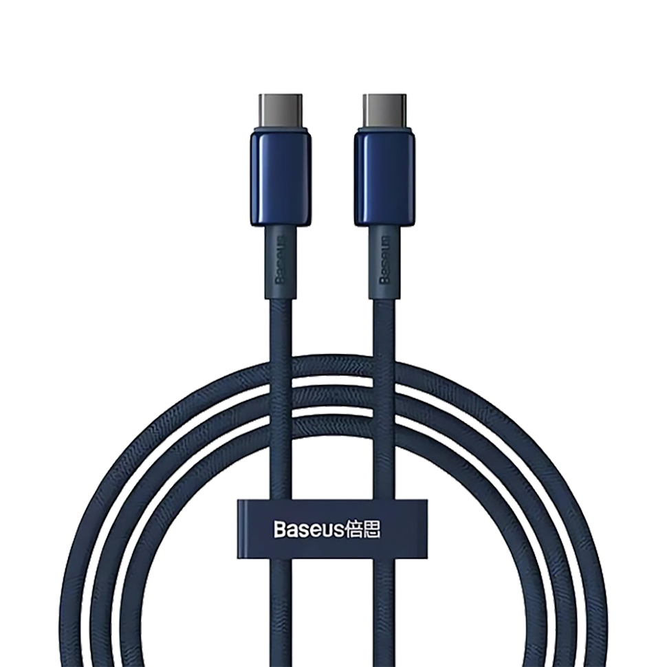 Кабель Baseus Tungsten Gold Type-C 100W 1м Синий 