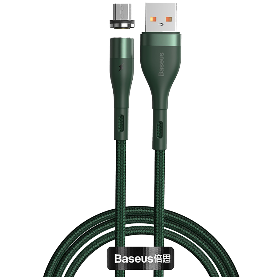 Кабель Baseus Zinc Magnetic USB - Micro USB 2.1A 1м Зелёный 