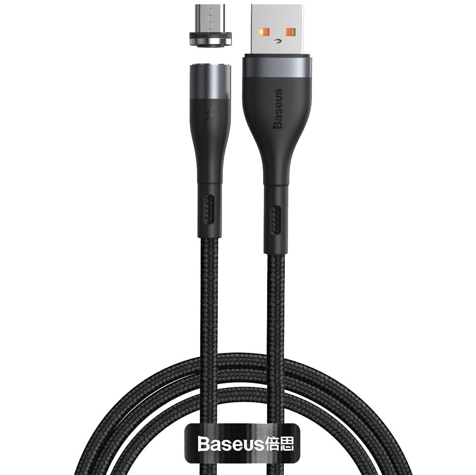 Кабель Baseus Zinc Magnetic USB - Micro USB 2.1A 1м Черный 