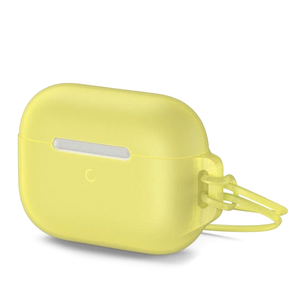 Чехол Baseus Let&#039;s Go Jelly Lanyard для AirPods Pro Жёлтый (с жёлтым ремешком) 