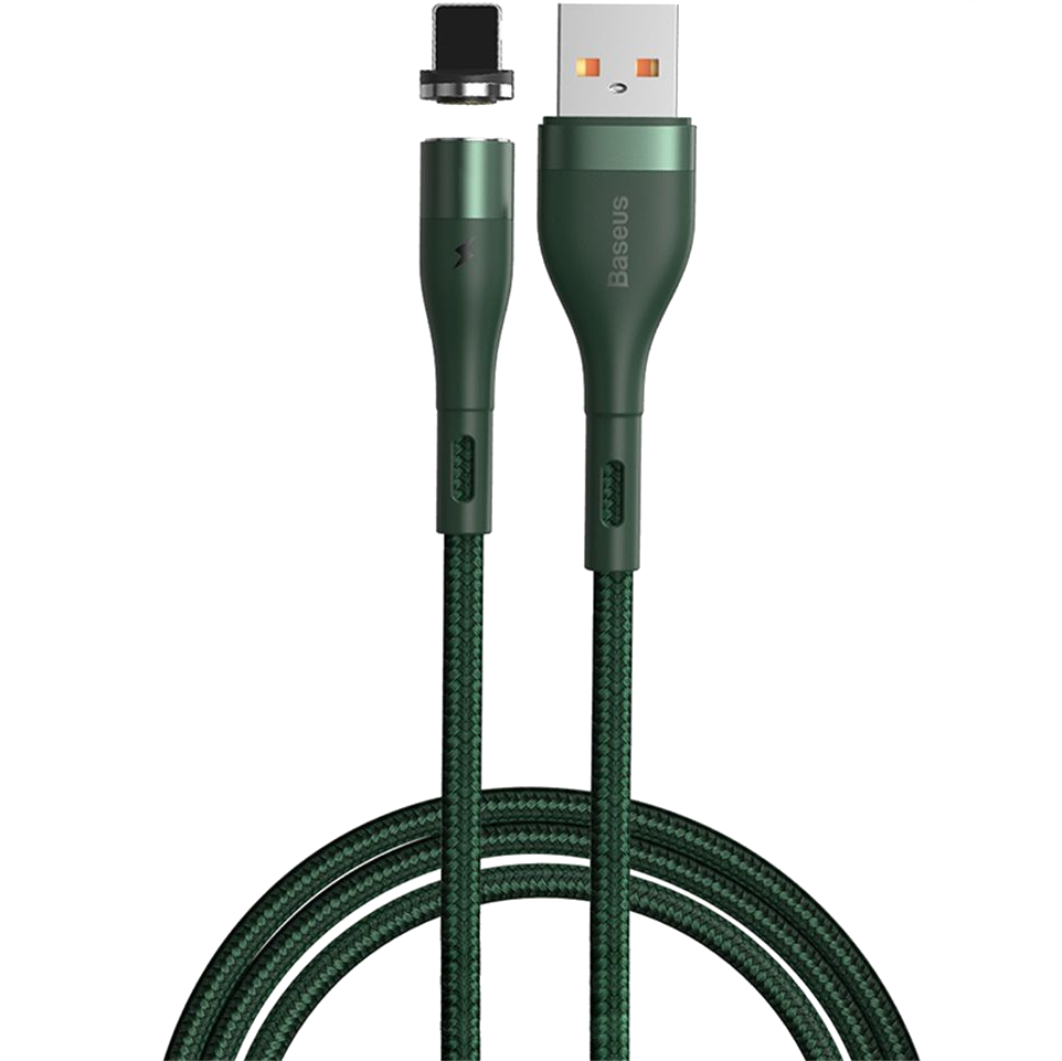 Кабель Baseus Zinc Magnetic USB - Lightning 2.4A 1м Зеленый 