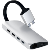 Артикул: 28461. Хаб Satechi Type-C Dual Multimedia Adapter для Macbook Серебро