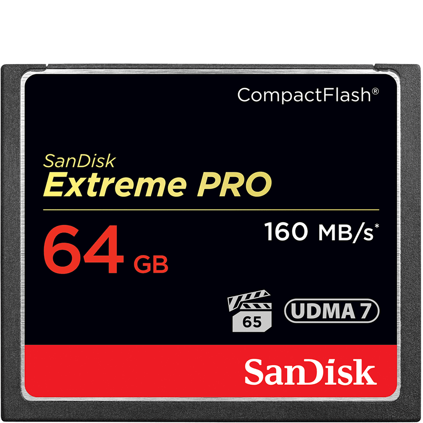 Карта памяти SanDisk Extreme Pro CF 64 GB VPG 65, UDMA 7 