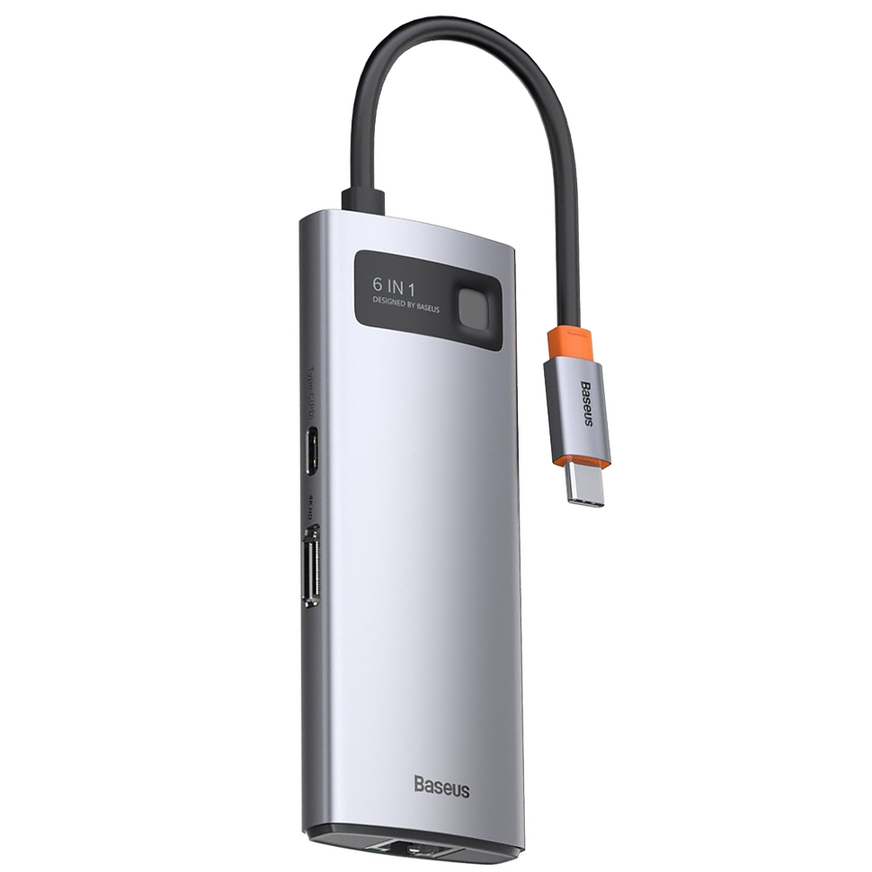 Хаб Baseus Metal Gleam 6-in-1 Серый 