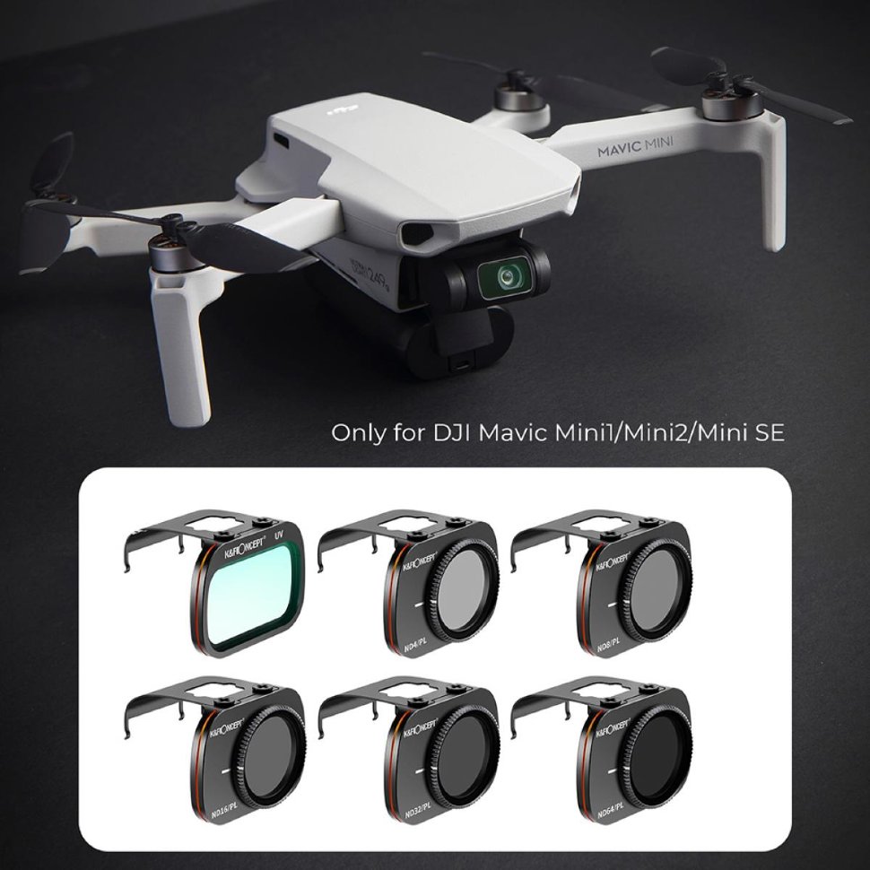 

Комплект светофильтров K&F Concept UAV для DJI Mini/Mini2/Mini SE (6шт) SKU.1932