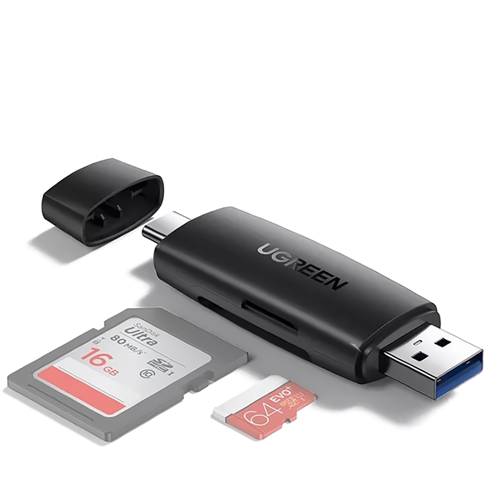 Картридер Ugreen CM304 Multifunction Type-C + USB TF/SD 3.0 Чёрный 