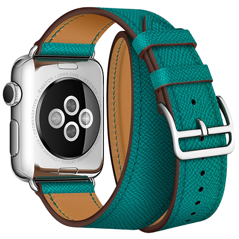 Ремешок кожаный HM Style Double Tour для Apple Watch 42/44 mm Зеленый 